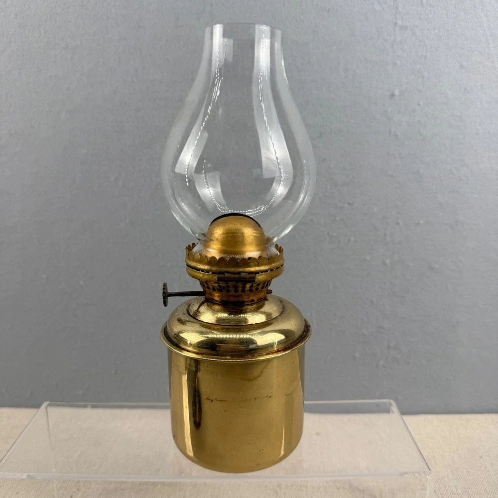 Vintage DHR Den Haan Rotterdam Brass Gimbaled Nautical Oil Lamp Made in Holland